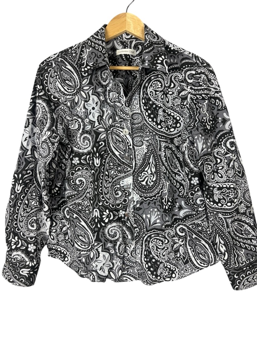 Paisley Print Shades of Gray Blouse